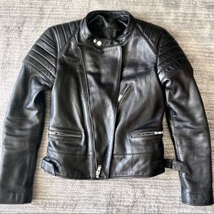 BLK DNM woman’s motorcycle biker black leather jacket
